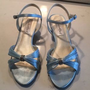Colorifics Light Blue Crystal Bead Kitten Heels